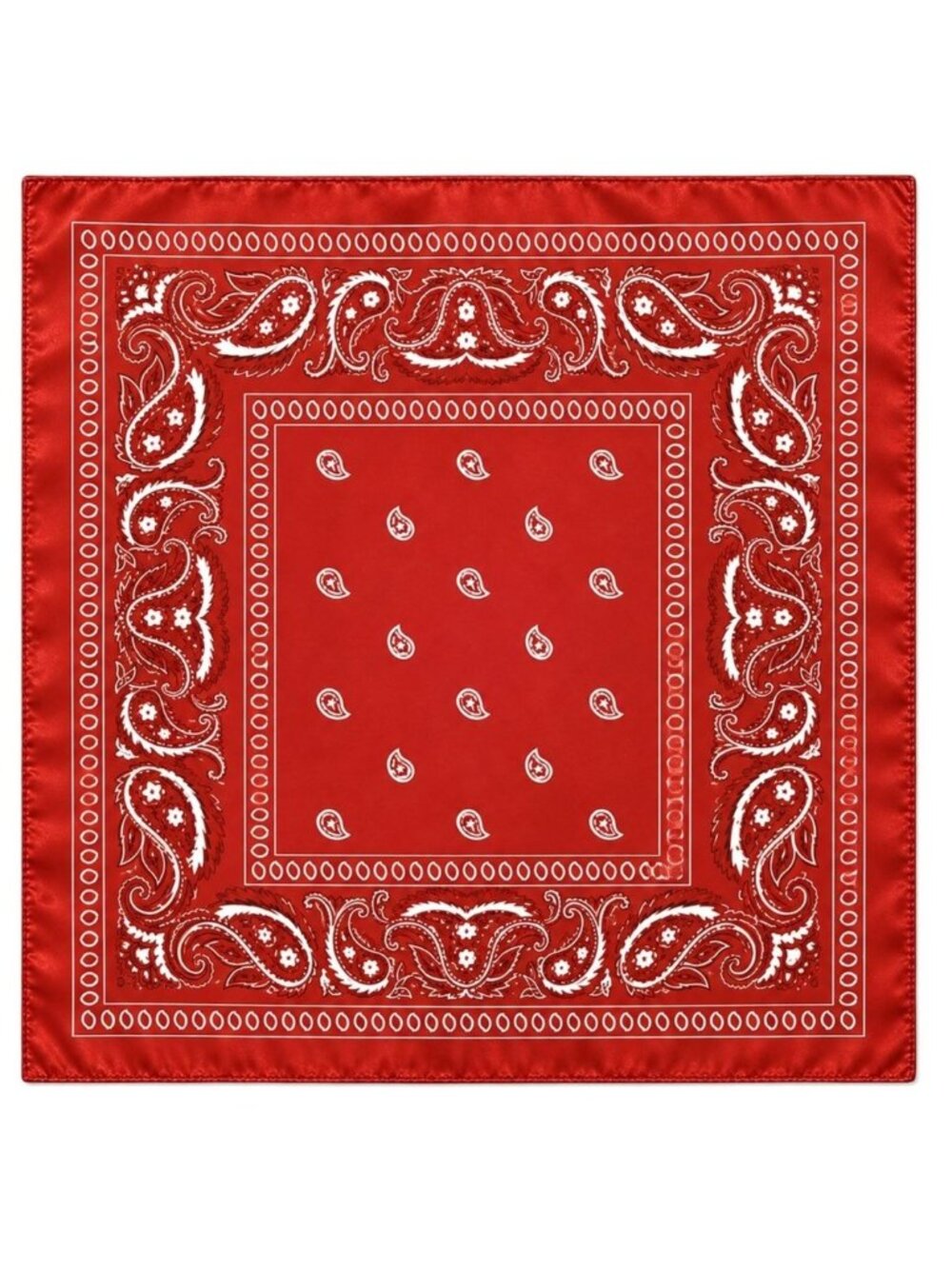 Red Paisley Wild Rag Scarf 35x35 Satin Western Cowgirl Cowboy Bandana